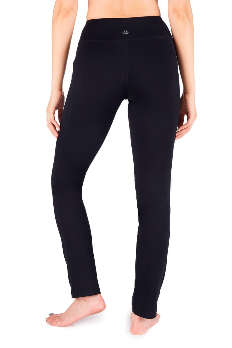 Yogipace Tall Women's Straight Leg Yoga Pants, Slim Fit Workout Pants, 35", Black, Size S - Image 2